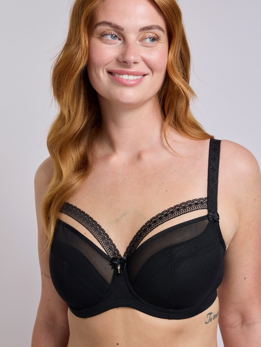 New! CHARADE Ibi Balconette Bra 34K Black Lace & Mesh Underwire CHANGE Lingerie
